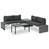 vidaXL Conjunto lounge de jardim c/ almofad&otilde;es 3 pcs vime PE cinzento