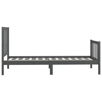 vidaXL Estrutura de cama 100x200 cm madeira maciça cinzento