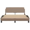 vidaXL Estrutura de cama Dover 140x200 cm couro artificial cappuccino