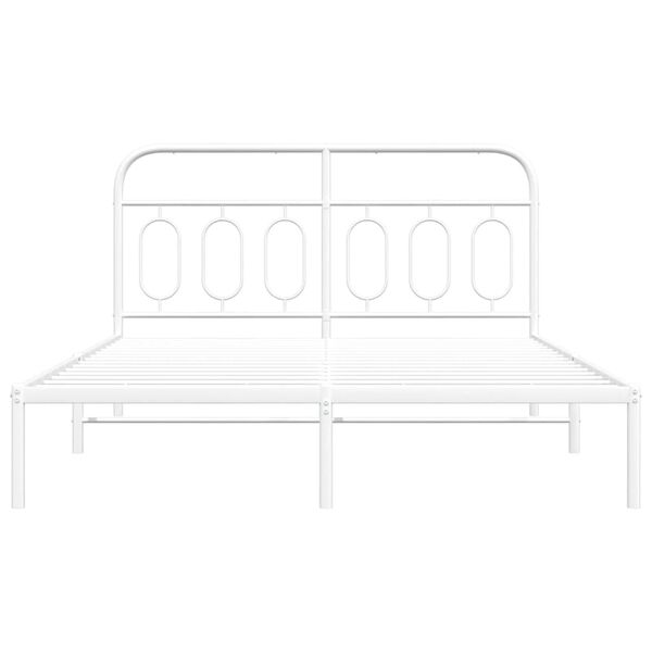 vidaXL Estrutura de cama com cabeceira 140x200 cm metal branco
