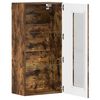 vidaXL Estante de Parede com porta Carvalho fumado 55 x 29 x 100 cm