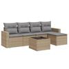 vidaXL 6 pcs conjunto de sof&aacute;s p/ jardim com almofad&otilde;es vime PE bege