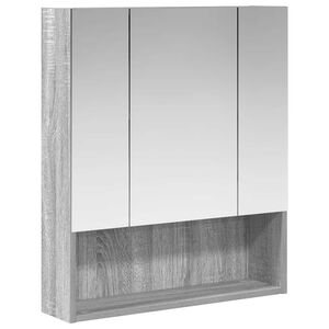 vidaXL Arm&aacute;rio de Espelho para Banheiro Cinza Sonoma 60 x 14.5 x 70 cm