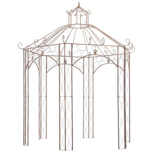 vidaXL Pavilh&atilde;o de jardim antigo castanho 3 m ferro