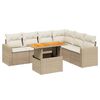 vidaXL 7 pcs conjunto de sof&aacute;s p/ jardim com almofad&otilde;es vime PE bege