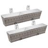 vidaXL Floreiras de pendurar na varanda 2 pcs 80 cm vime PE cinzento