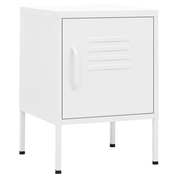 vidaXL Mesa de cabeceira 35x35x51 cm aço branco