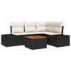 vidaXL Conjunto de Sof&aacute; de Jardim 5 unid. Preto vime PE