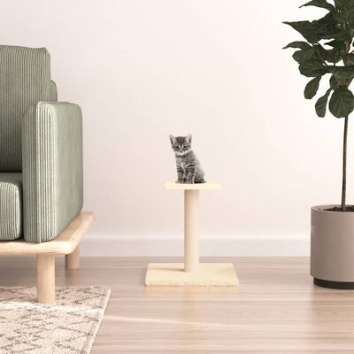 vidaXL Poste arranhador para gatos com plataforma 38 cm cor creme