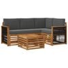 vidaXL Conjunto de Sof&aacute;s para Exterior 5 pcs Natural e Antracite