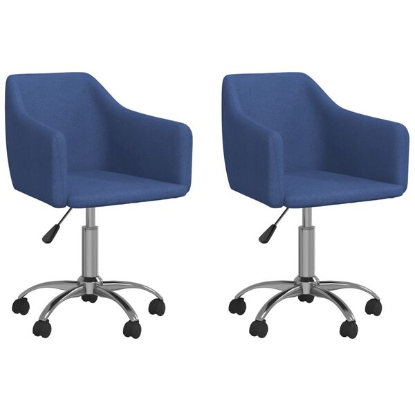 vidaXL Cadeiras de jantar girat&oacute;rias 2 pcs tecido azul