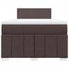 vidaXL Cama boxspring com colch&atilde;o 120x190 cm tecido castanho-escuro
