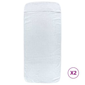 vidaXL Toalhas de praia 2 pcs 60x135 cm tecido 400 GSM branco