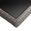 vidaXL Mesa de jantar para exterior vime PE e vidro cinzento