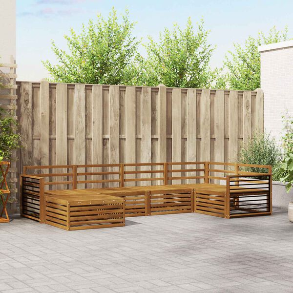 vidaXL Conjunto de Sof&aacute;s para Exterior 6 pcs Natural