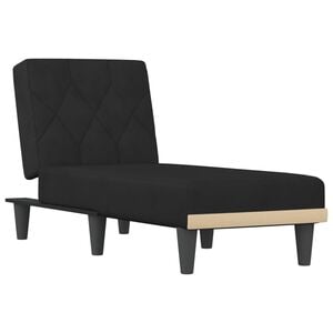 vidaXL Chaise longue veludo preto
