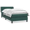 vidaXL Cama com molas/colch&atilde;o 100x210 cm veludo verde-escuro