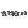 vidaXL 11 pcs conjunto de jantar para exterior a&ccedil;o preto