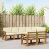 vidaXL Conjunto de Sof&aacute;s para Exterior 8 pcs Natural e Creme