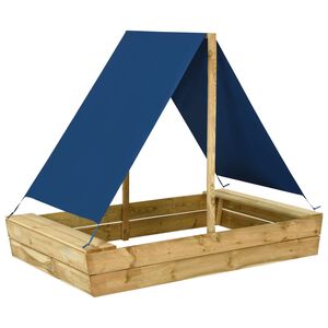 vidaXL Caixa de areia c/ telhado 160x100x133 cm pinho impregnado