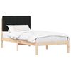 vidaXL Estrutura de Cama com Cabeceira Estofada Natural e Preto