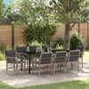 vidaXL Conjunto de Jantar para Jardim 9 pcs Cinzento-claro vime PE
