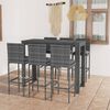 vidaXL 7 pcs conjunto de bar exterior c/ almofad&otilde;es antracite vime PE