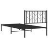 vidaXL Estrutura de cama com cabeceira 90x200 cm metal preto