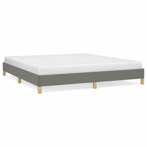 vidaXL Estrutura de cama sem colch&atilde;o 180x200 cm tecido cinzento-escuro