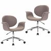 vidaXL Cadeiras de jantar girat&oacute;rias 2 pcs tecido cinzento-acastanhado