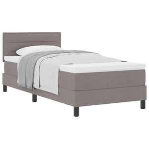 vidaXL Cama Box com colch&atilde;o Cinzento-acastanhado 90 x 190 cm tecido