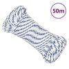 vidaXL Corda de barco 4 mm 50 m polipropileno branco