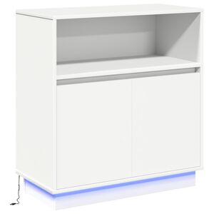 vidaXL Aparador LED Branco 71 x 34,5 x 75 cm Madeira processada
