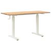 vidaXL Mesa Branco e Natural 140 x 60 cm Madeira de Carvalho S&oacute;lido