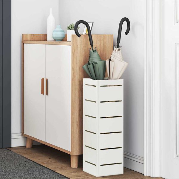 vidaXL Suporte de Guarda-Sol Branco 15,5 x 15,5 x 49 cm A&ccedil;o