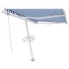 vidaXL Toldo autom&aacute;tico independente 300x250 cm azul e branco