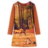 vidaXL Vestido de manga comprida para crian&ccedil;a conhaque 92