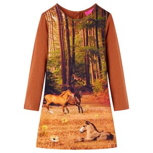 Vestido de manga comprida para crian&ccedil;a conhaque 92