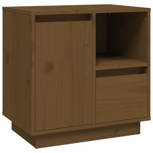 vidaXL Mesa de cabeceira 50x34x50 cm madeira pinho maci&ccedil;a castanho-mel