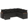 vidaXL 7 pcs conjunto de sof&aacute;s p/ jardim c/ almofad&otilde;es vime PE preto