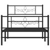 vidaXL Estrutura de cama com cabeceira e p&eacute;s 80x200 cm metal preto