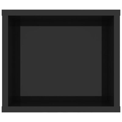 vidaXL Móvel de TV p/ parede 100x30x26,5 cm contrap. preto brilhante