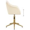 vidaXL Cadeiras de jantar girat&oacute;rias 4 pcs veludo cor creme