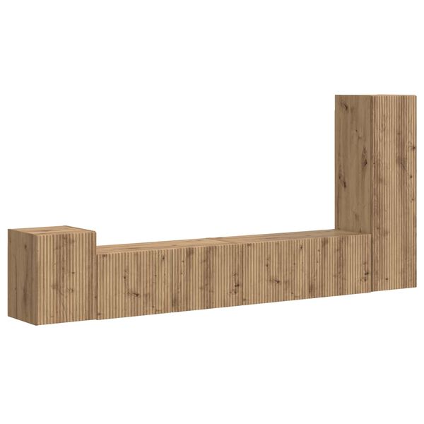 vidaXL Conjunto de m&oacute;vel de TV 3 pcs Carvalho Artesanal