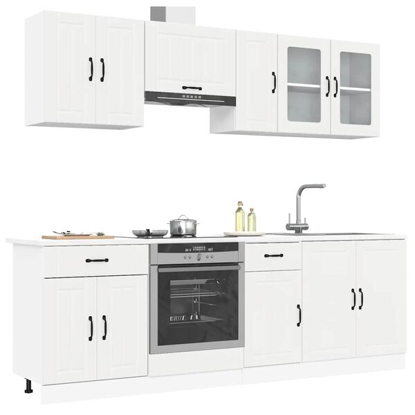 vidaXL 8 pe&ccedil;as arm&aacute;rio de cozinha conjunto Kalmar branco