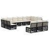 vidaXL Conjunto de Sof&aacute; de Jardim 13 pcs Preto vime PE