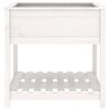 vidaXL Vaso/floreira com prateleira 82,5x82,5x81cm pinho maci&ccedil;o branco