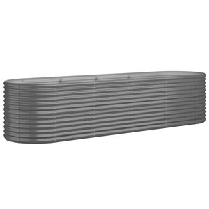 vidaXL Canteiro elevado jardim 296x80x68cm a&ccedil;o galvanizado cinzento