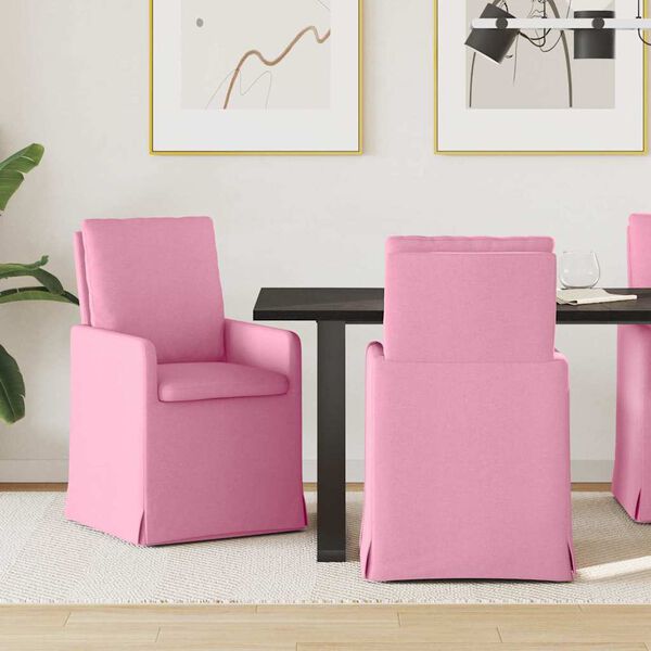 vidaXL Cadeiras de Jantar 2 pcs Rosa 57 x 67 x 98 cm tecido