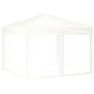 vidaXL Tenda para festas dobr&aacute;vel com paredes laterais 3x3 m branco